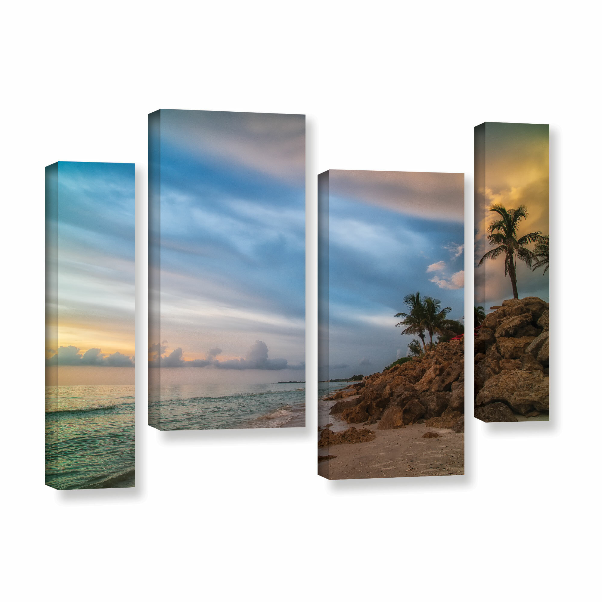 Highland Dunes Anna Marie Island - 4 Piece Graphic Art on Canvas | Wayfair