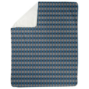 80 by 60 Kess InHouse Jane Smith Little Night Bug Yellow Blue Fleece Throw Blanket