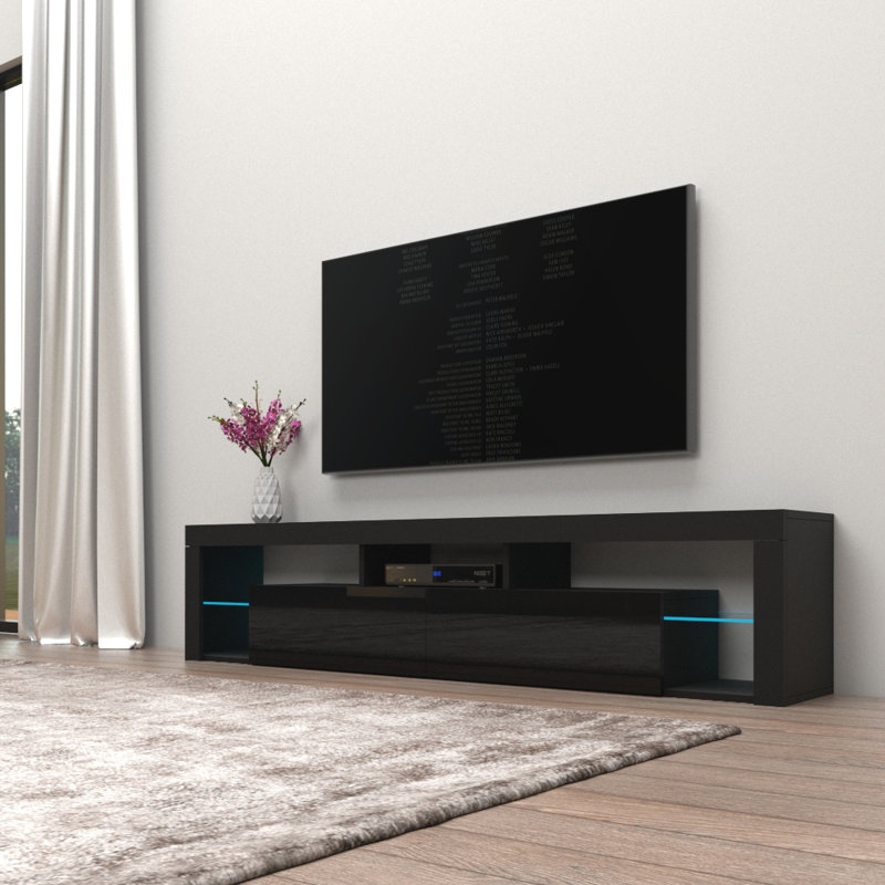 Floating Milano TV Stand for TVs up to 90" Color: Black(incomplete box 1/2)