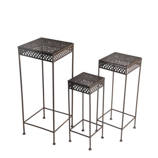 3 Piece Plant Stand Set Wayfair Charity Square Iron 3 Piece Nesting Plant Stand Set