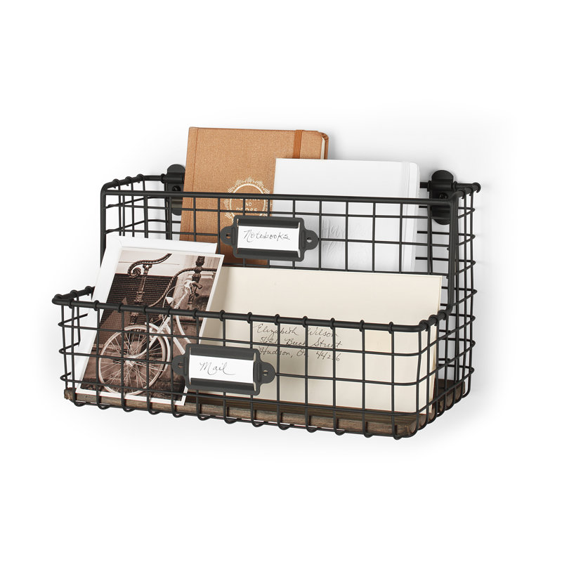 Dotted Line Cady Vintage Mount Office File And Letter Holder Wall