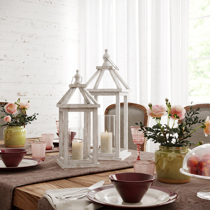 rustic wooden candle lanterns