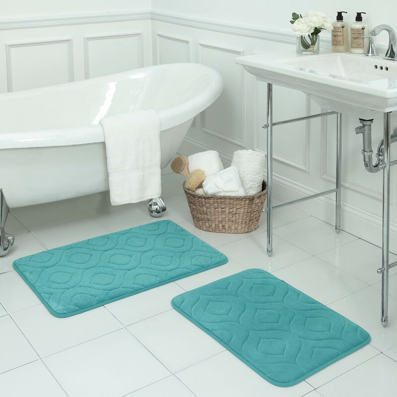 Bath Studio Naoli Large 2 Piece Micro Plush Memory Foam Bath Mat