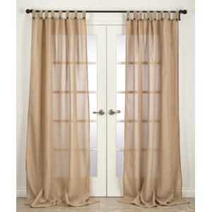 Classic Solid Semi-Sheer Tab top Single Curtain Panel