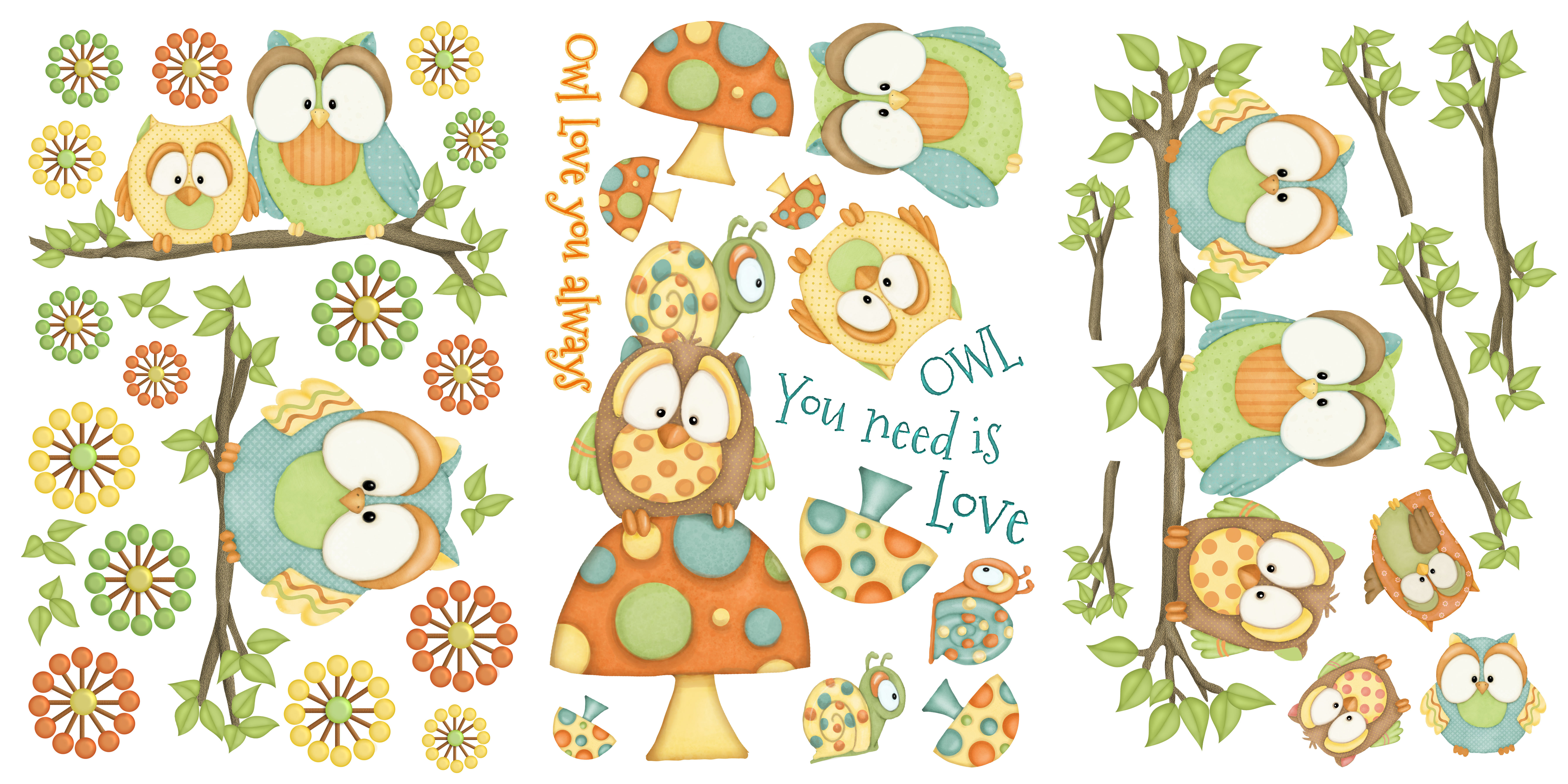 Borders Unlimited Whos Hoo Owl Super Jumbo Appliqué Wall Decal