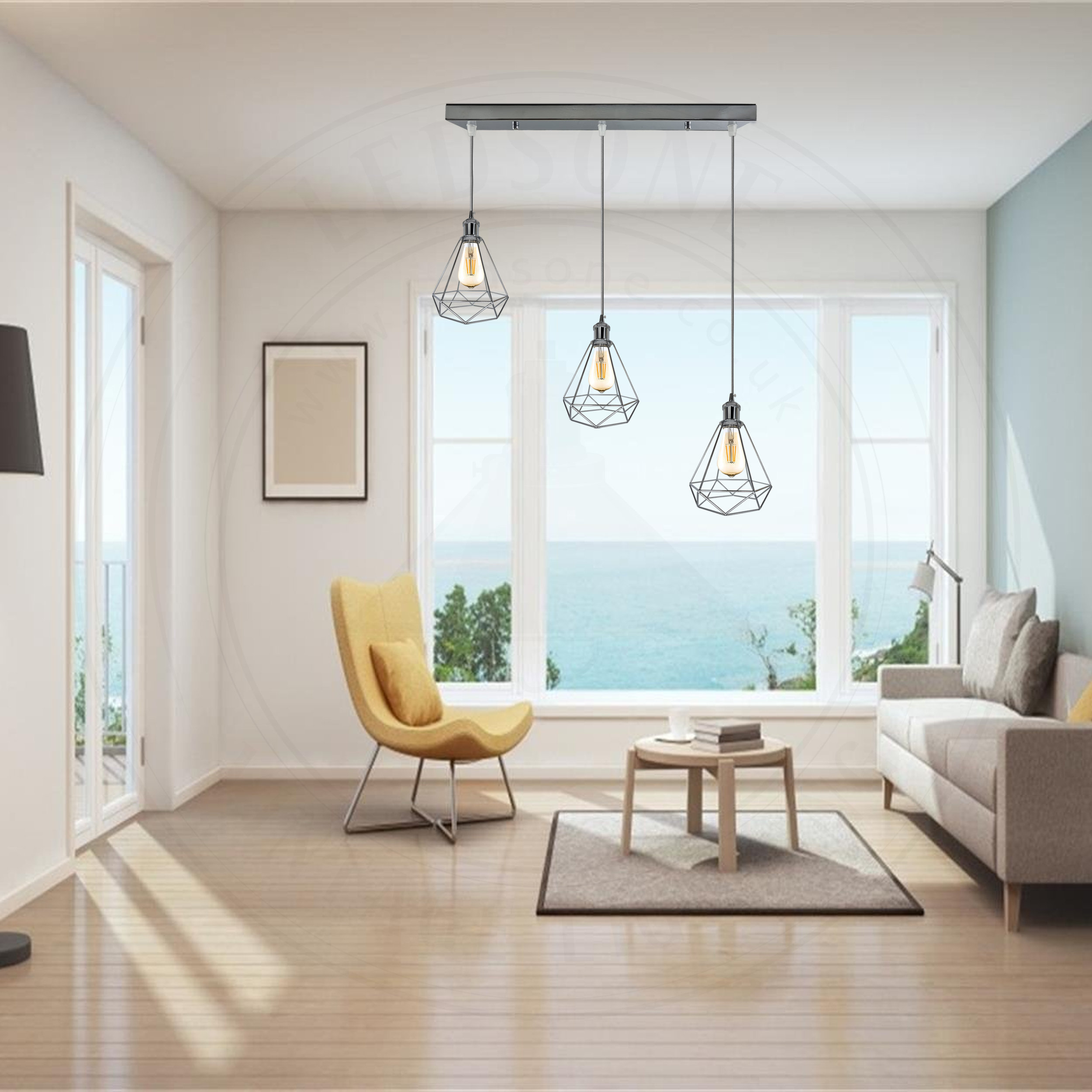 17 Stories Keyundra 3Light Kitchen Island Geometric Pendant Wayfair