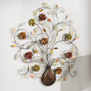 Metal Wall Flower metal wall art - wall décor | wayfair Metal Wall Flower metal wall art - wall décor | wayfair