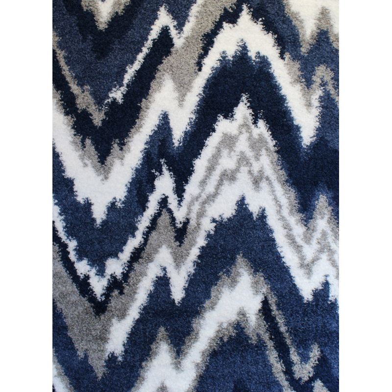 Wrought Studio Quarterman Shaggy Zig-Zag Gray/Navy Blue ... (800 x 800 Pixel)