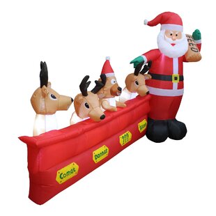 42 Inflatable Airblown Standing Rudolph in Santa Outfit