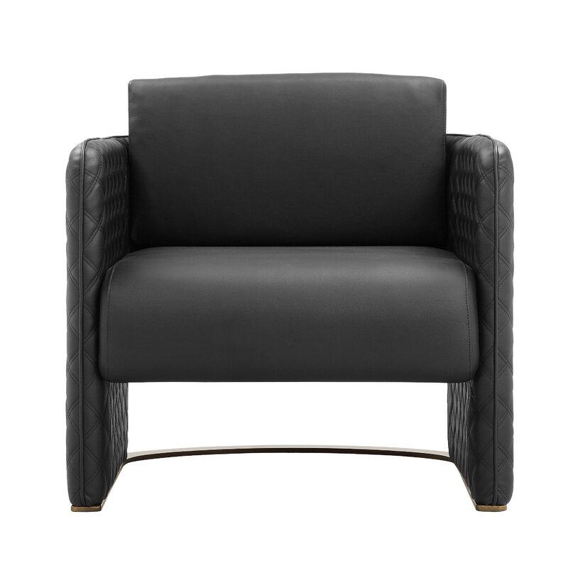 White Premium Tub Barrel Club Chair Elegant Design Faux Leather w// Seat Cushion