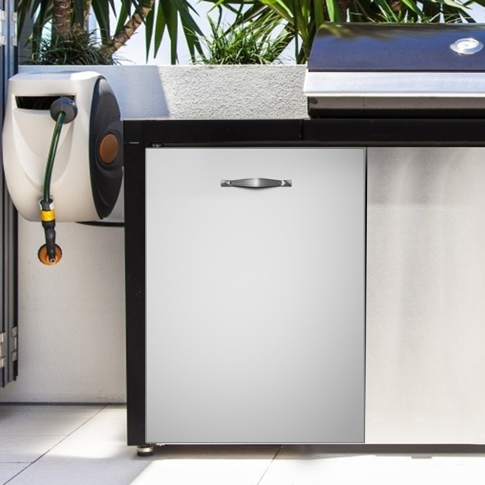 VEVOR Pull Out Trash Drawer 18"X23", BBQ Island Outdoor Kitchen Drawer ...