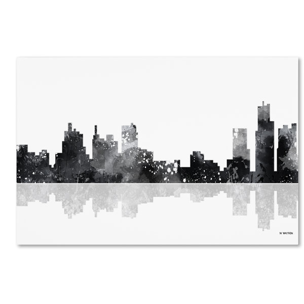 Trademark Art Detroit Michigan Skyline Bg 1 Graphic Art Print On Wrapped Canvas Wayfair