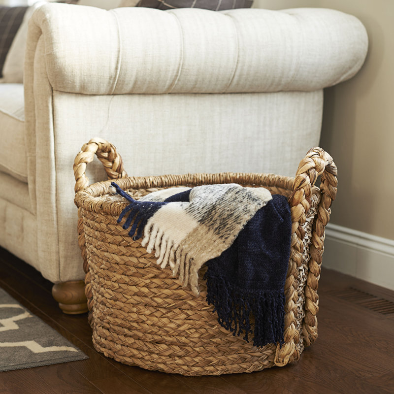 living room decor wicker basket