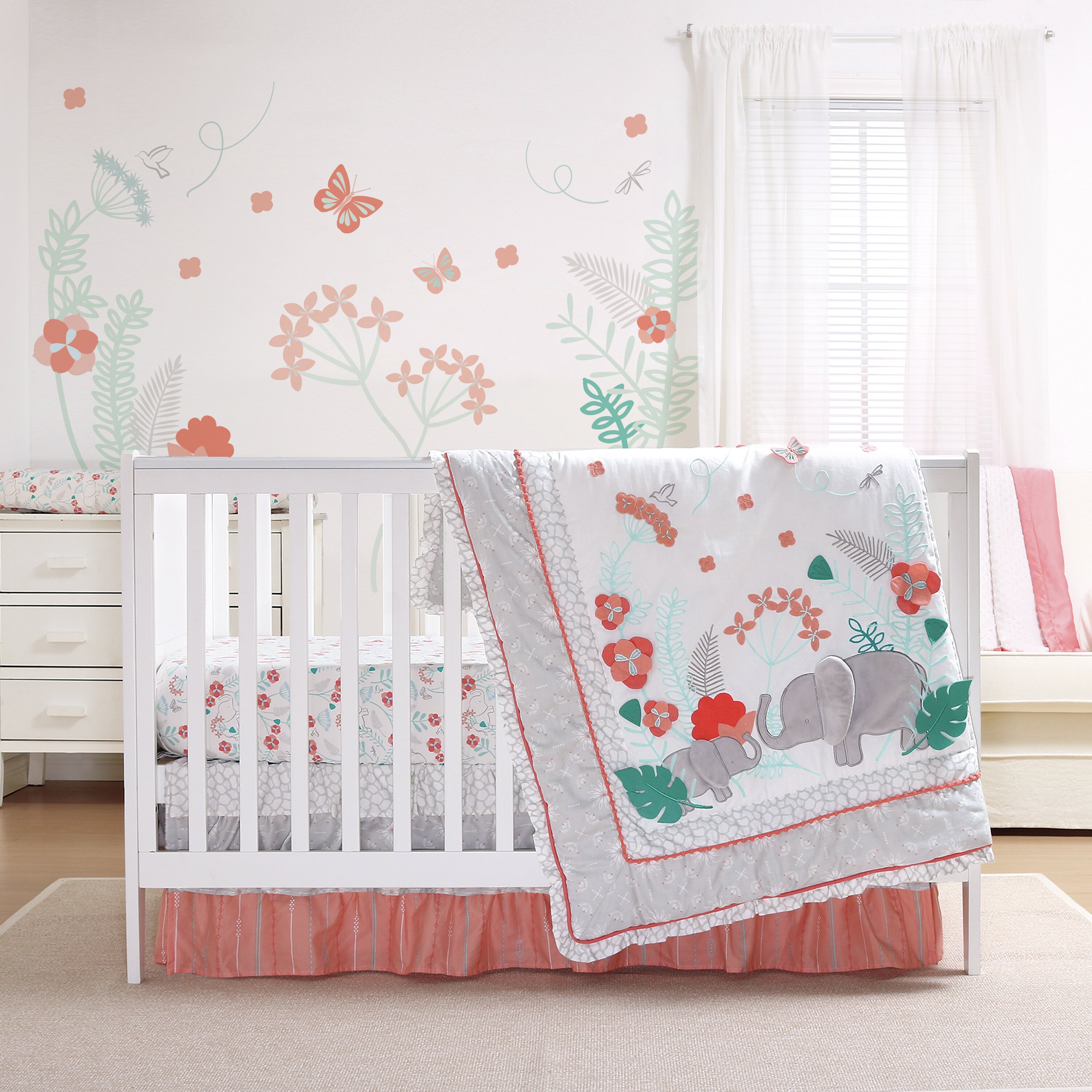 coral crib bedding sets