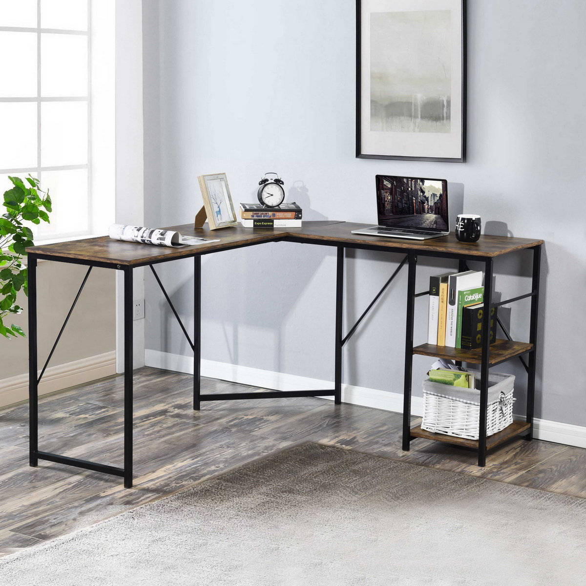 Inbox Zero LShape Desk Wayfair.co.uk