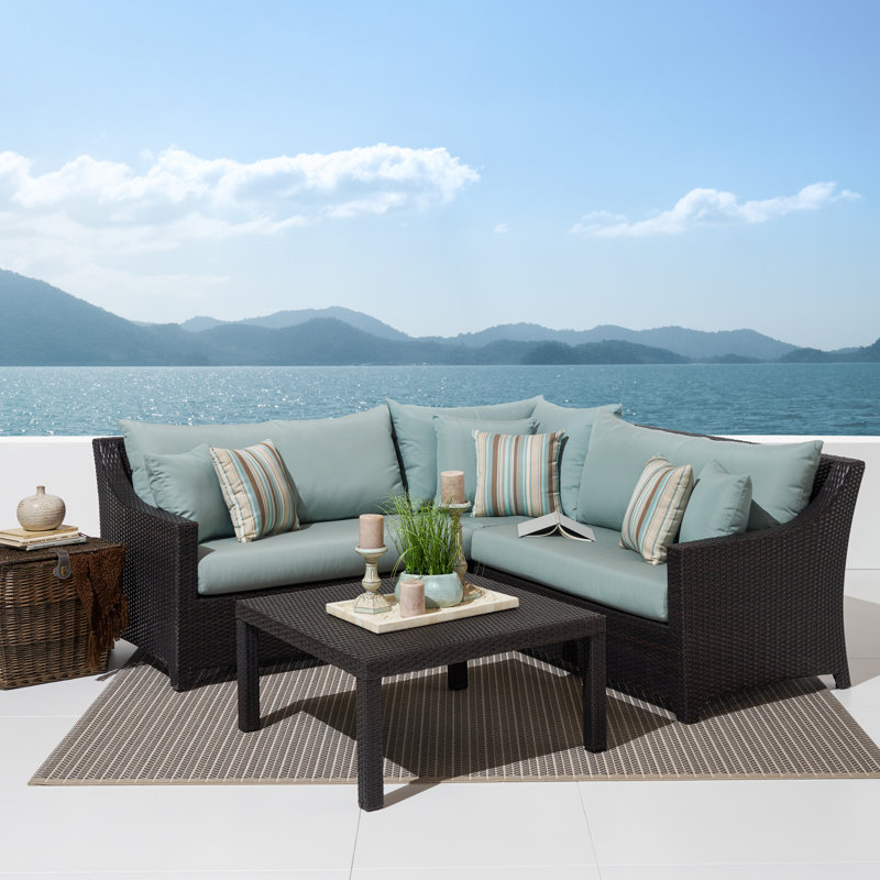 Armie 4 Piece Rattan Sectional Seating Group With Sunbrella Cushions Reviews Birch Lane