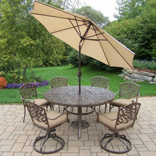 Go to store & view more images Mississippi 7 Piece Dining Set with Cushions by Oakland Living