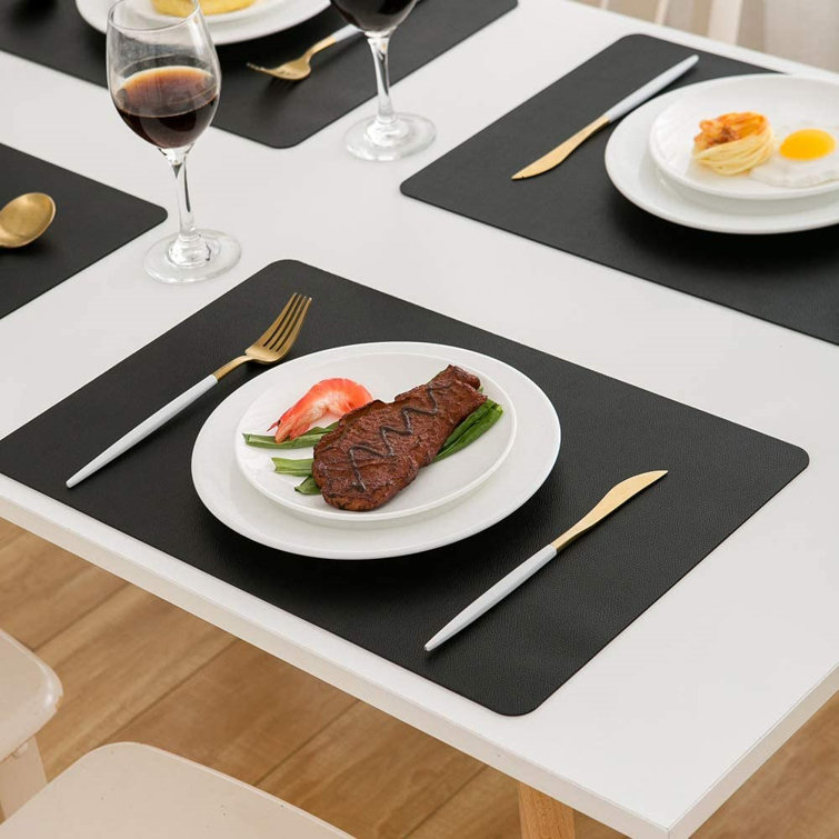 Lshuigen 6 17 7 13faux Leather Placemat Leather Table Mats Set Of 6 Heat Resistant Easy To Clean Wipeable Waterproof Washable Modern Outdoor Placemats For Kitchen Dining Patio Table Spring Easter Decor Wayfair