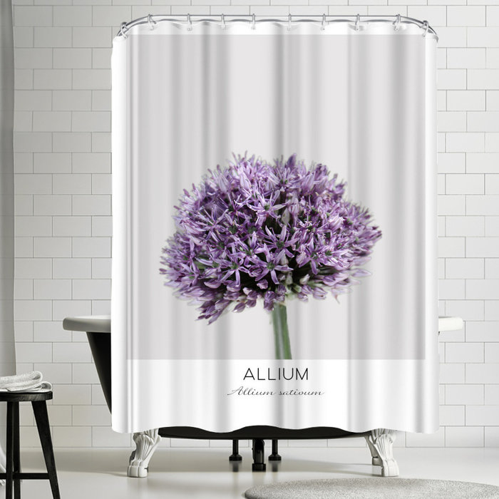 BRIGHT GRAPE PURPLE FABRIC SHOWER CURTAIN and HOOKS NEW