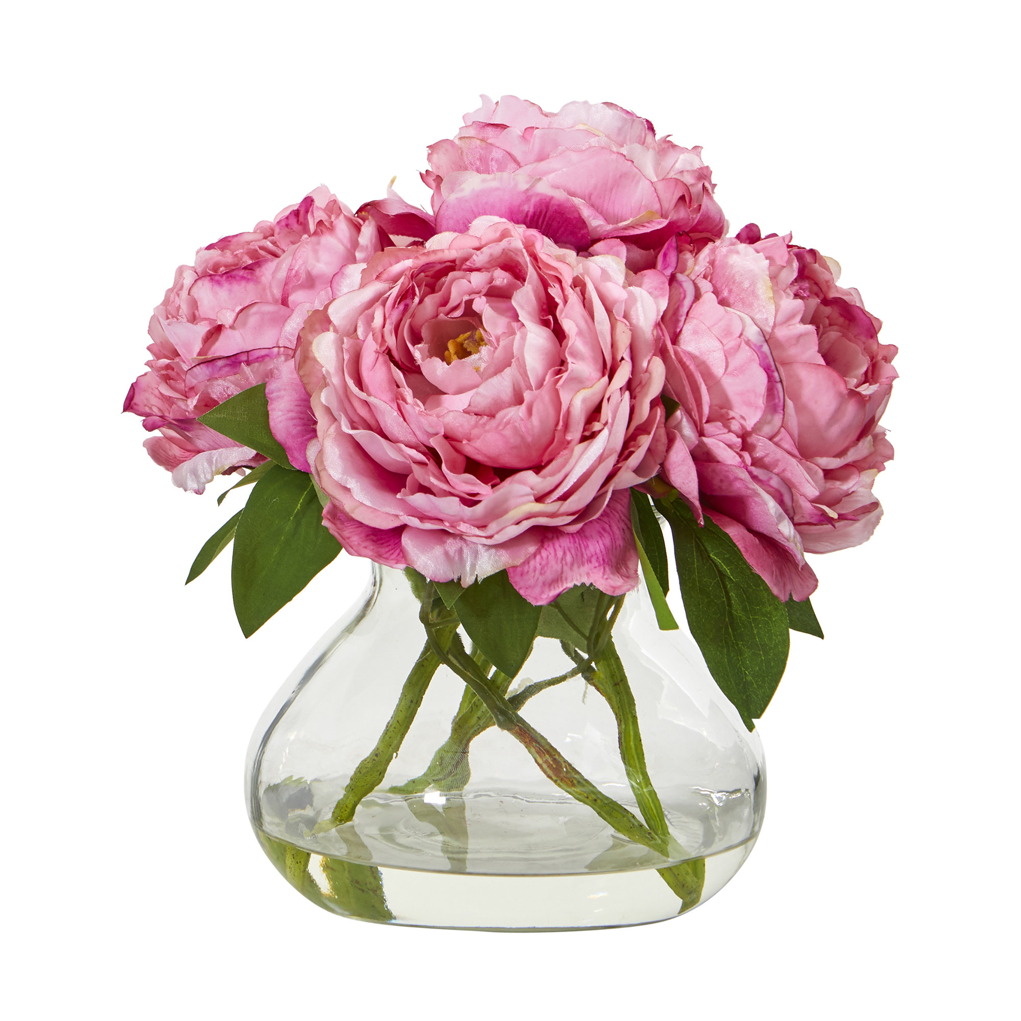 House Of Hampton Artificial Peonies Floral Arrangements In Vase Reviews Wayfair