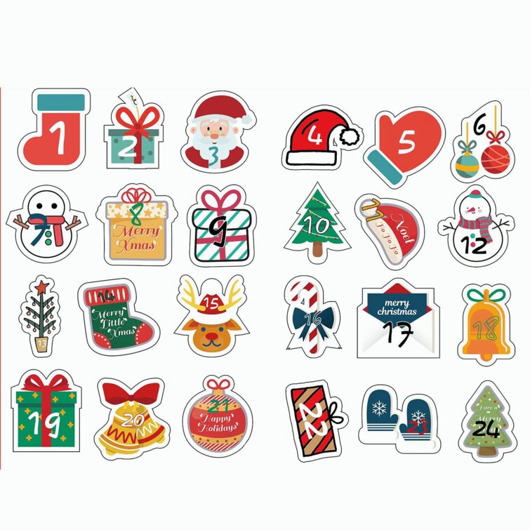 Holiday Treats Advent Calendar for Kids 12 Days of Treat Bags Holiday Countdown Calendar: Advent Stickers Christmas Holiday Count Down