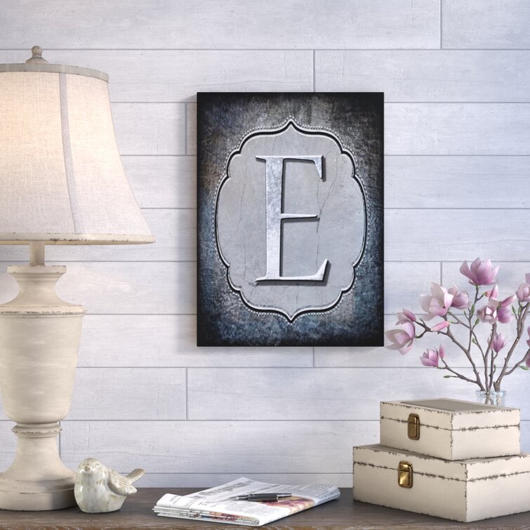 Gracie Oaks Letter E Textual Art On Wrapped Canvas Wayfair