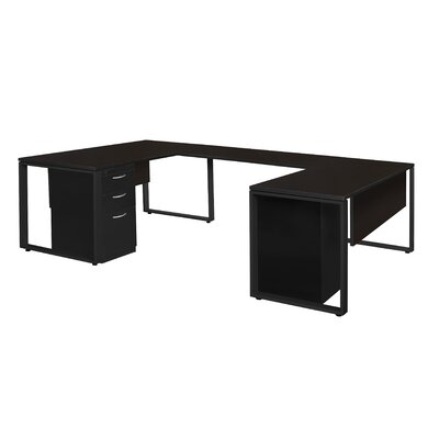 Mireya Double Metal Pedestal U Shape Executive Desk Ebern Designs