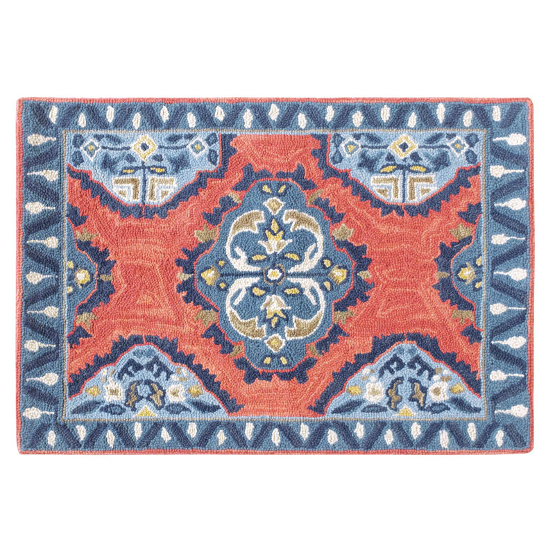Companyc Old Glory Oriental Hand Hooked Wool Blue Area Rug Reviews Wayfair
