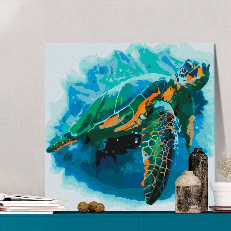 Breakwater Bay Leinwandbild-Set Schildkröte Malen nach Zahlen | Wayfair.de