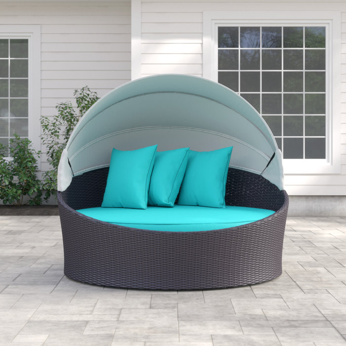 Sol 72 Outdoor Brentwood Canopy Patio Daybed With Cushions