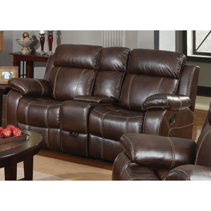 Chestnut Double Gliding Reclining Sofa..