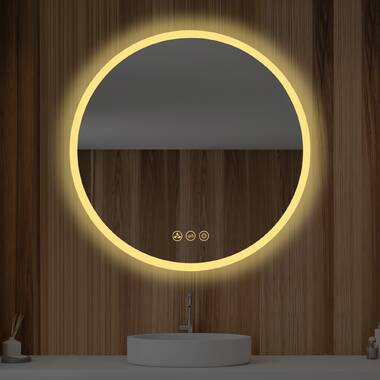 butcher illuminated bathroom wall mirror