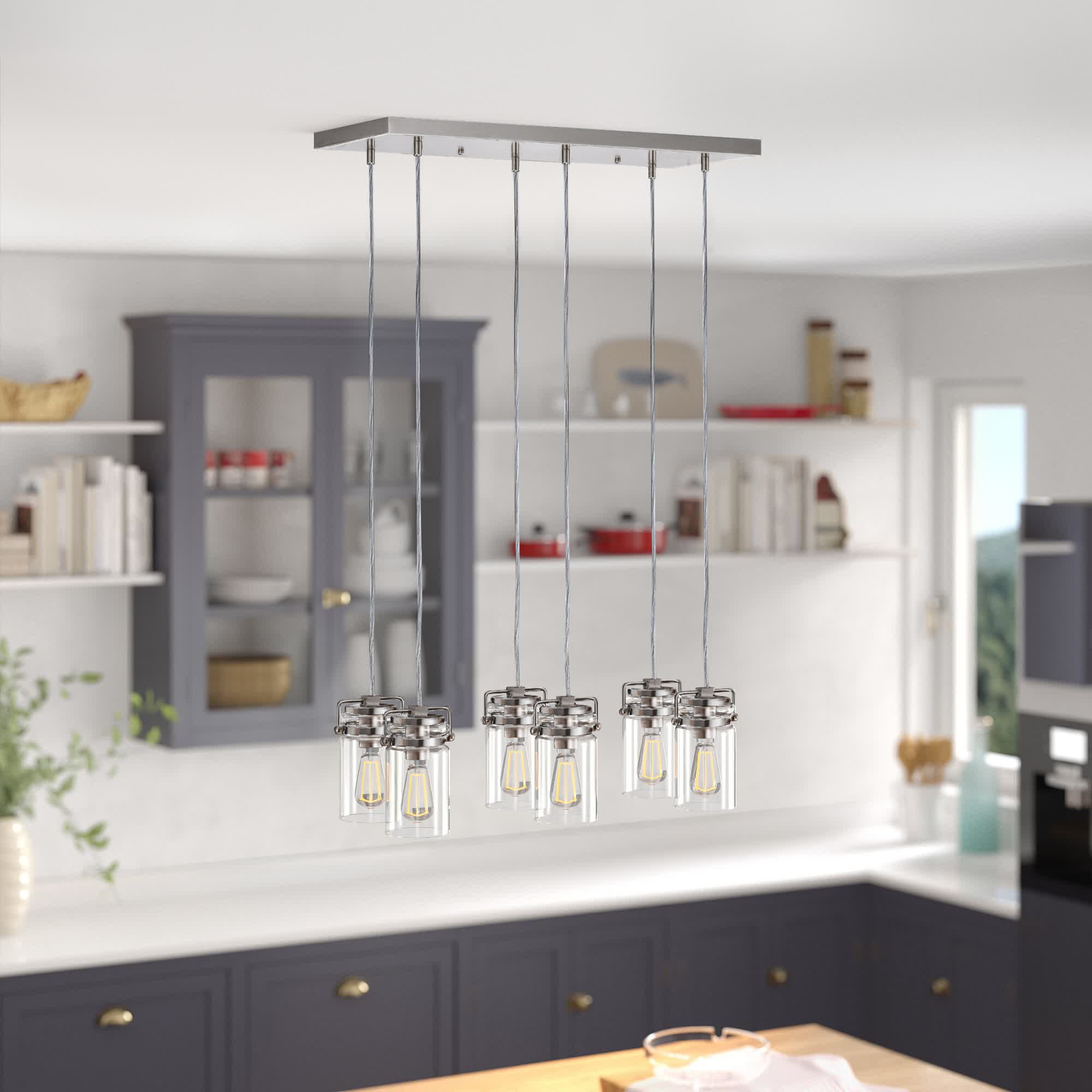 Beachcrest Home Abdullah 6 Light Kitchen Island Linear Pendant Reviews Wayfair Ca