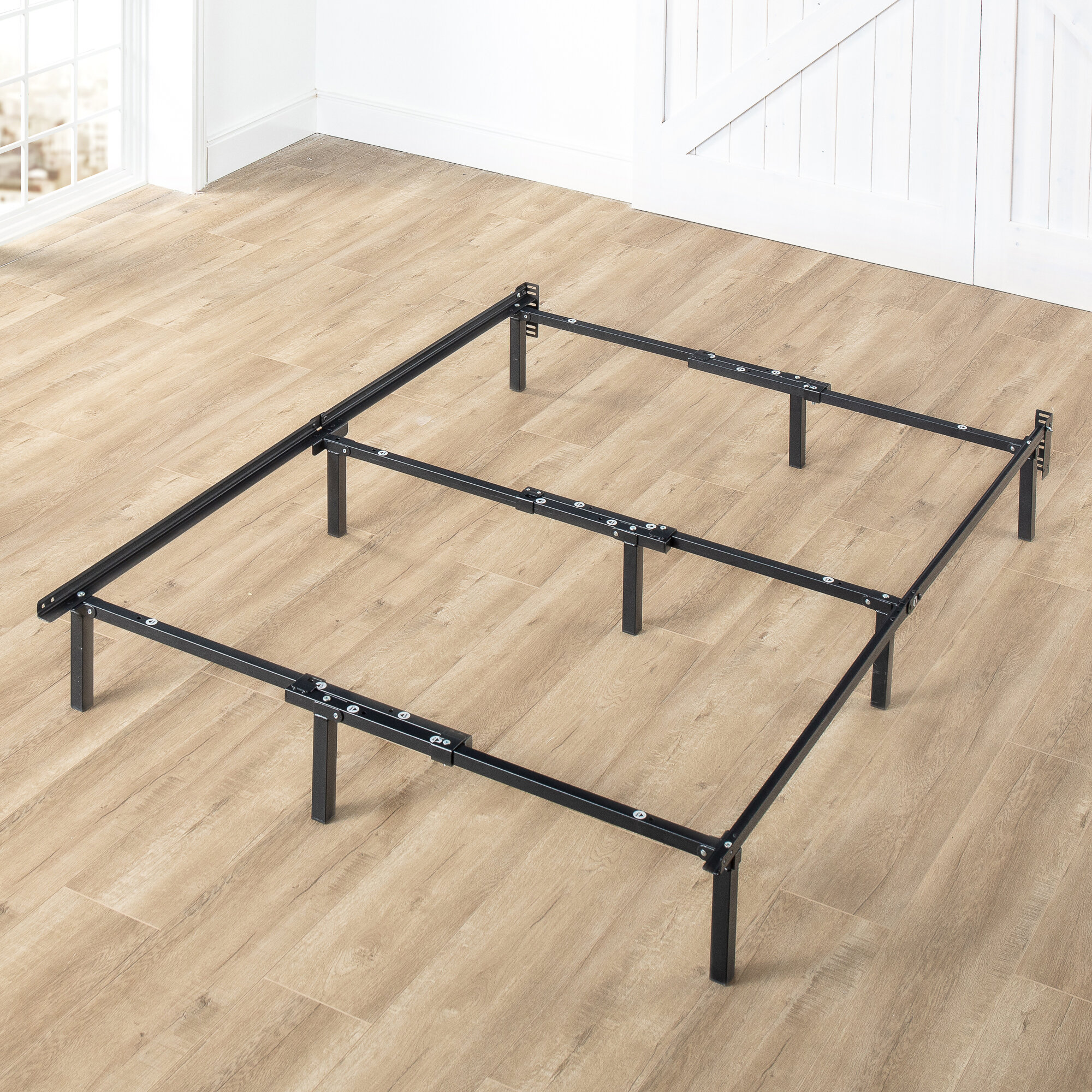 Best Full Size Metal Bed Frame 9 Leg Support Compack For Box Spring Mattress New 
