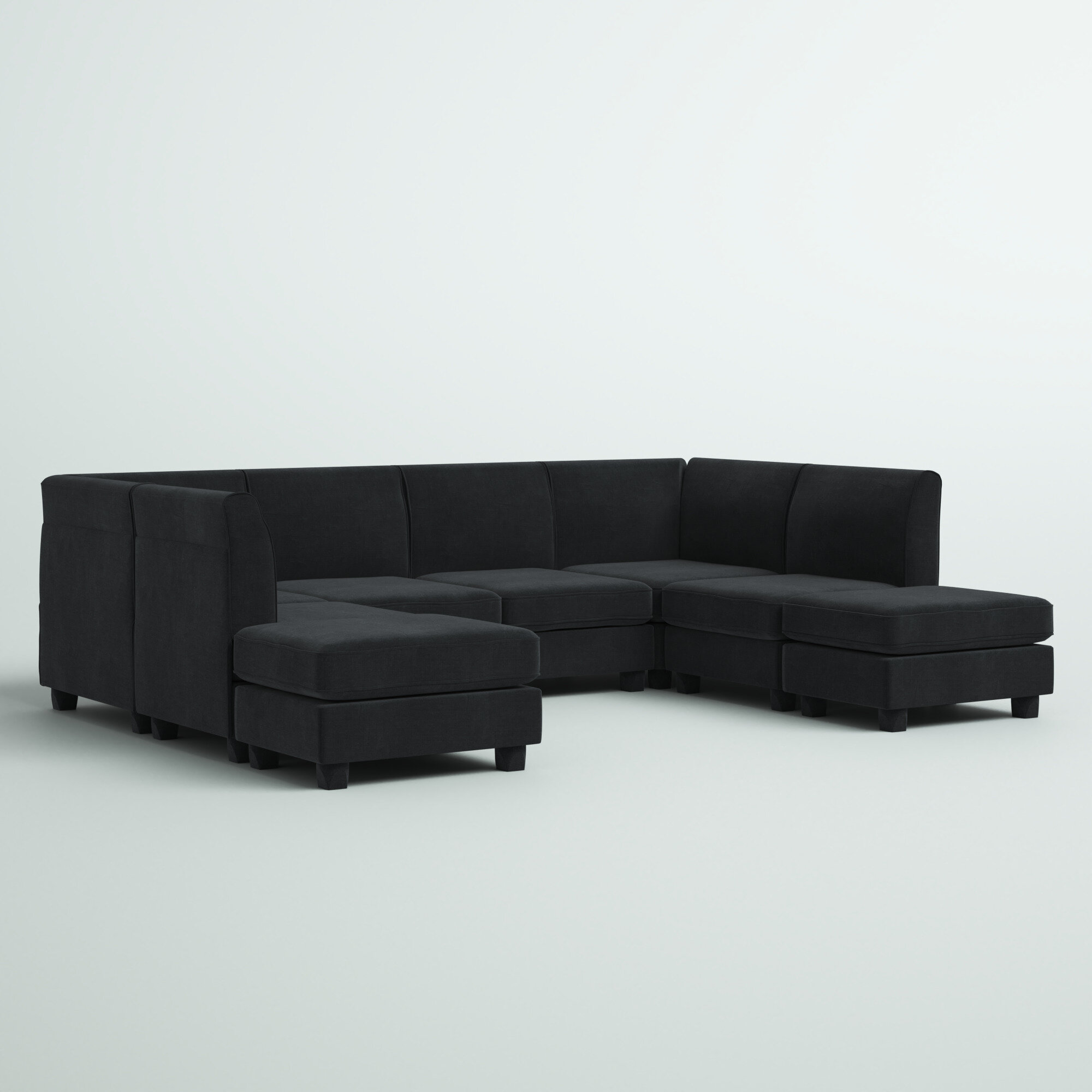 Boutwell 120" Wide Reversible Modular Corner Sectional with Ottoman