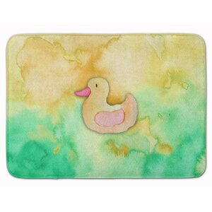 Zayne Rubber Duckie Watercolor Memory Foam Bath Rug