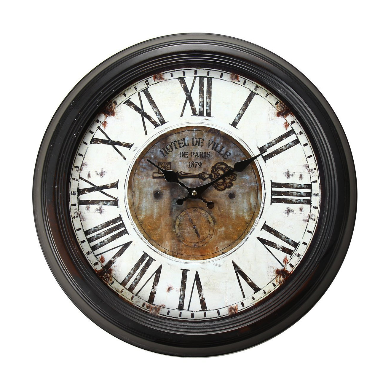 One Allium Way Hotel De Ville Vintage Inspired 18 5 Round Wall One Allium Way Hotel De Ville Vintage Inspired 18 5 Round Wall Clock Wayfair