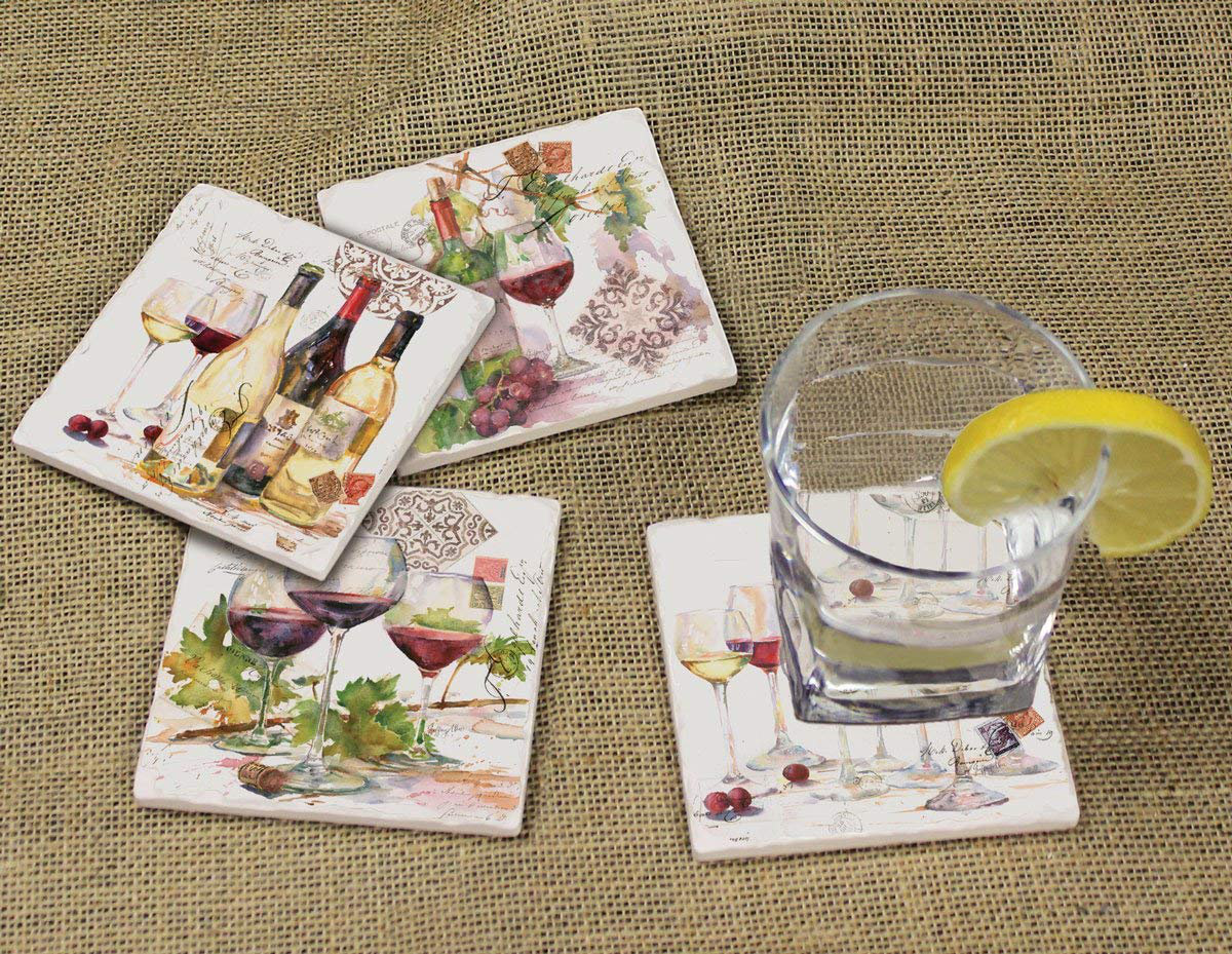 Fleur De Lis Living Tumbled Tile Wine Tasting Coaster Wayfair