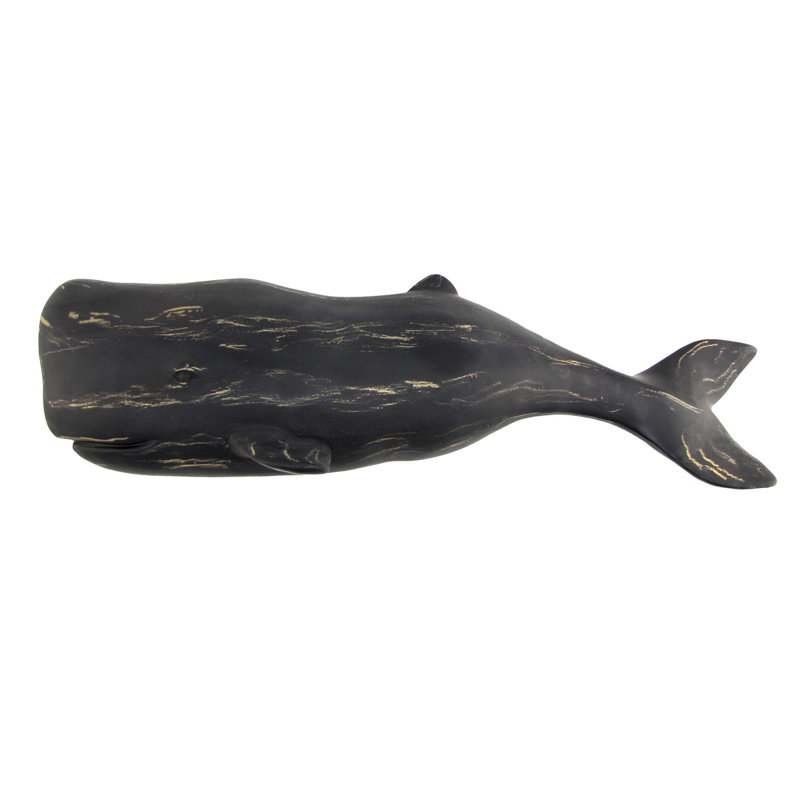 Breakwater Bay Large 3d Wood Sperm Whale Giant Beach House Wall