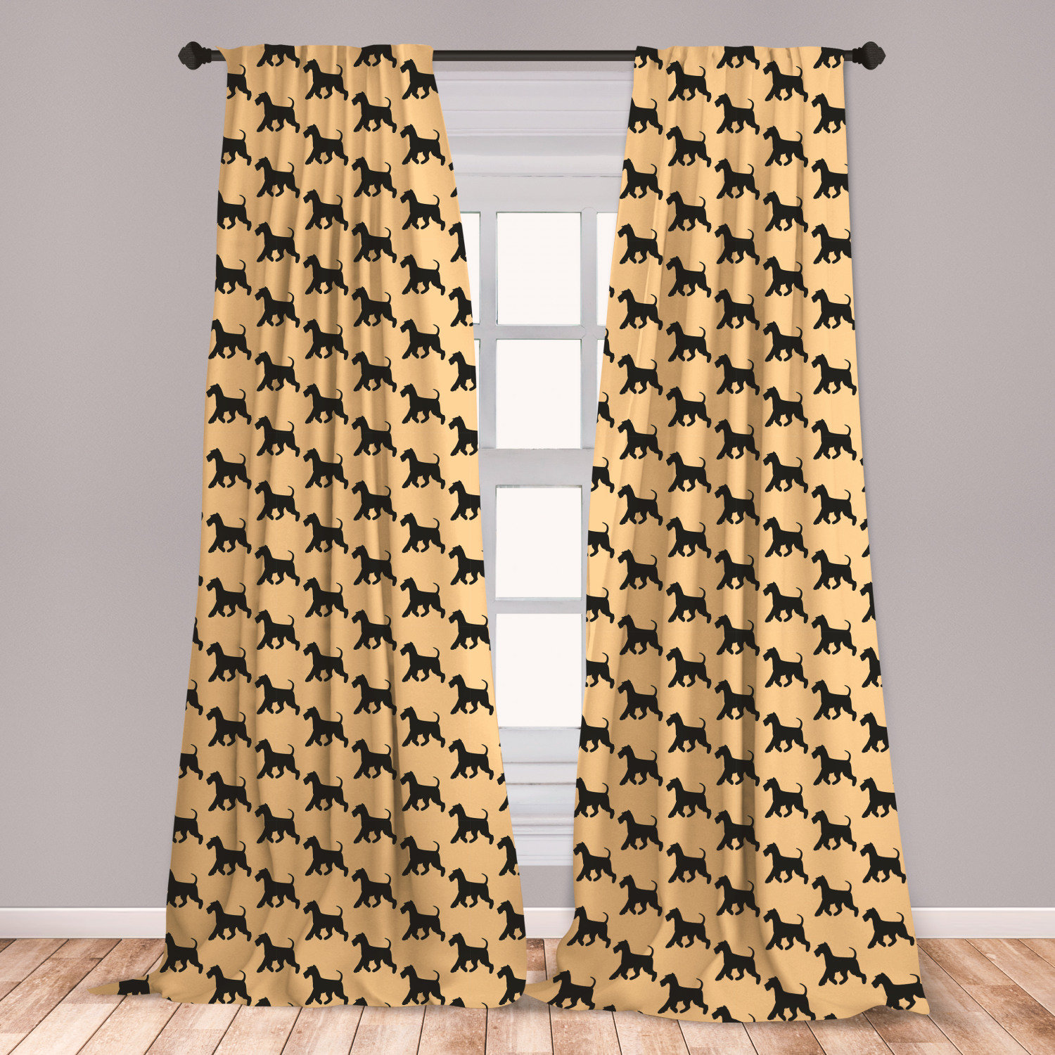 East Urban Home Scottie Dog Room Darkening Rod Pocket Curtain