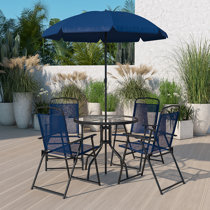 Outdoor patio table with umbrella clearance