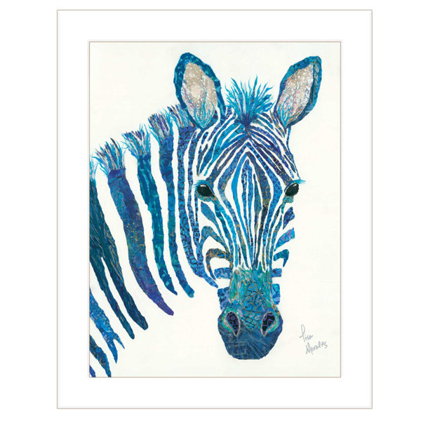 Bloomsbury Market Blue Zebra By Lisa Morales Picture Frame Painting Print On Paper Wayfair