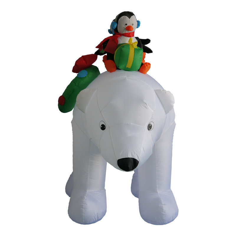The Holiday Aisle Christmas Inflatables Penguins On Polar Bear