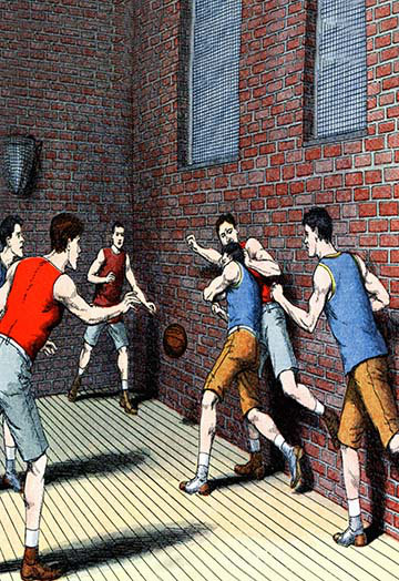 Buyenlarge Getting Physical On The Basketball Court Painting Print
