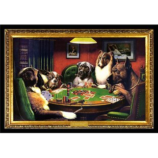 Dogs Playing Poker At Table Wall Picture Art Print #5 