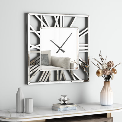 Jeni Square Glass Large Wall Clock