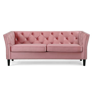Rosdorf Park Earleville Velvet 77 Rolled Arm Sofa Wayfair