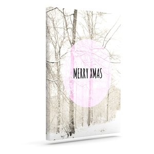 'Merry Xmas' Graphic Art Print on Canvas