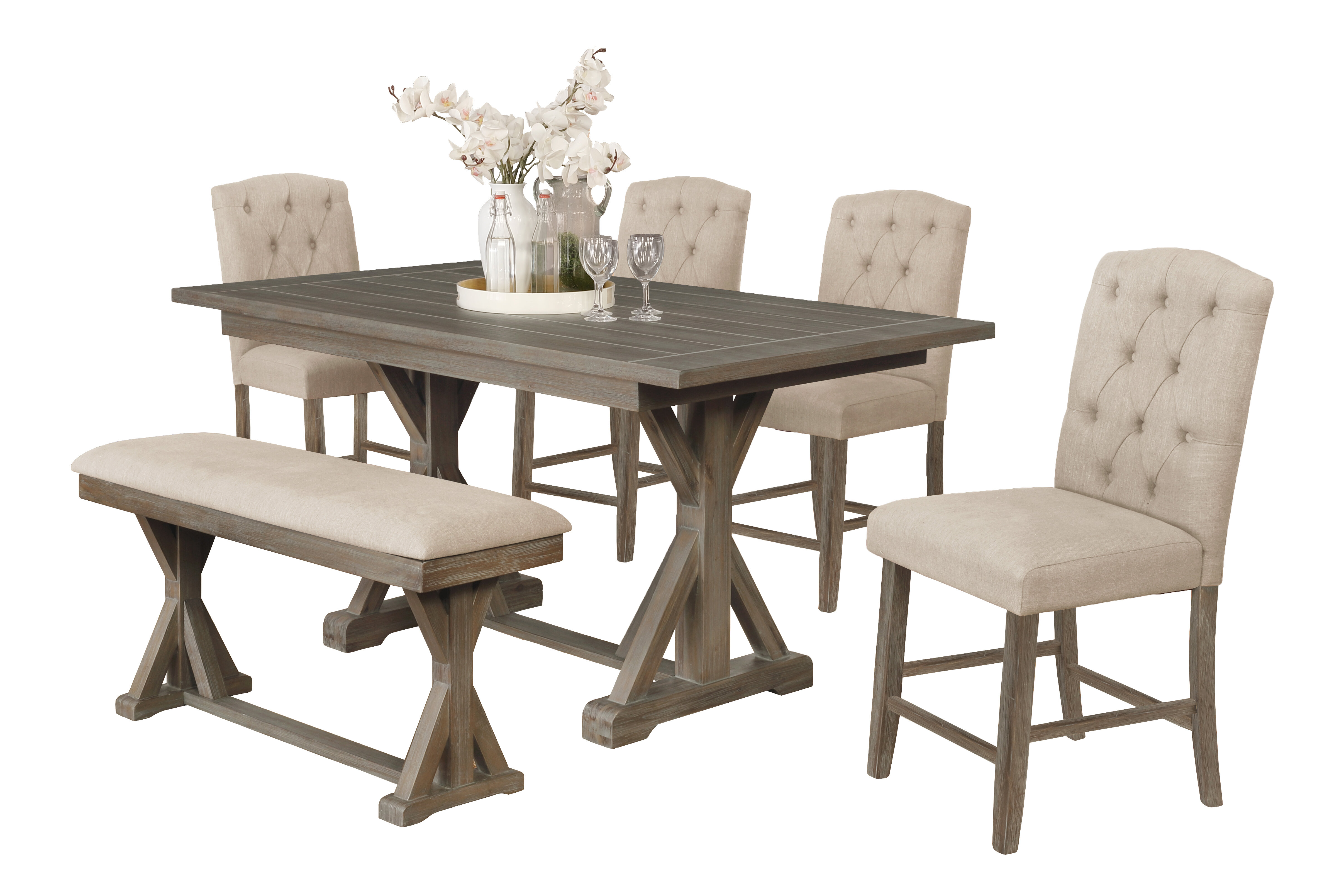 Gracie Oaks Deborah 6 Piece Counter Height Set