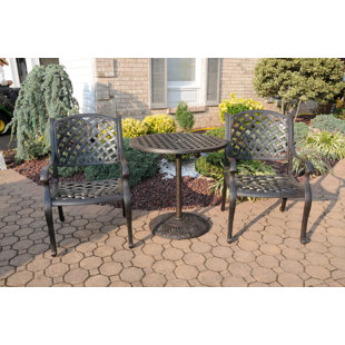 Go to store & view more images Puga 3 Piece Bistro Set with Sunbrella Cushions by Canora Grey